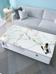 Table Cloth Rectangular Pvc Tablecloth Marbling Soft Glass Waterproof 1.5mm Thick Placemats Crystal Boards Placemat Home Kitchen