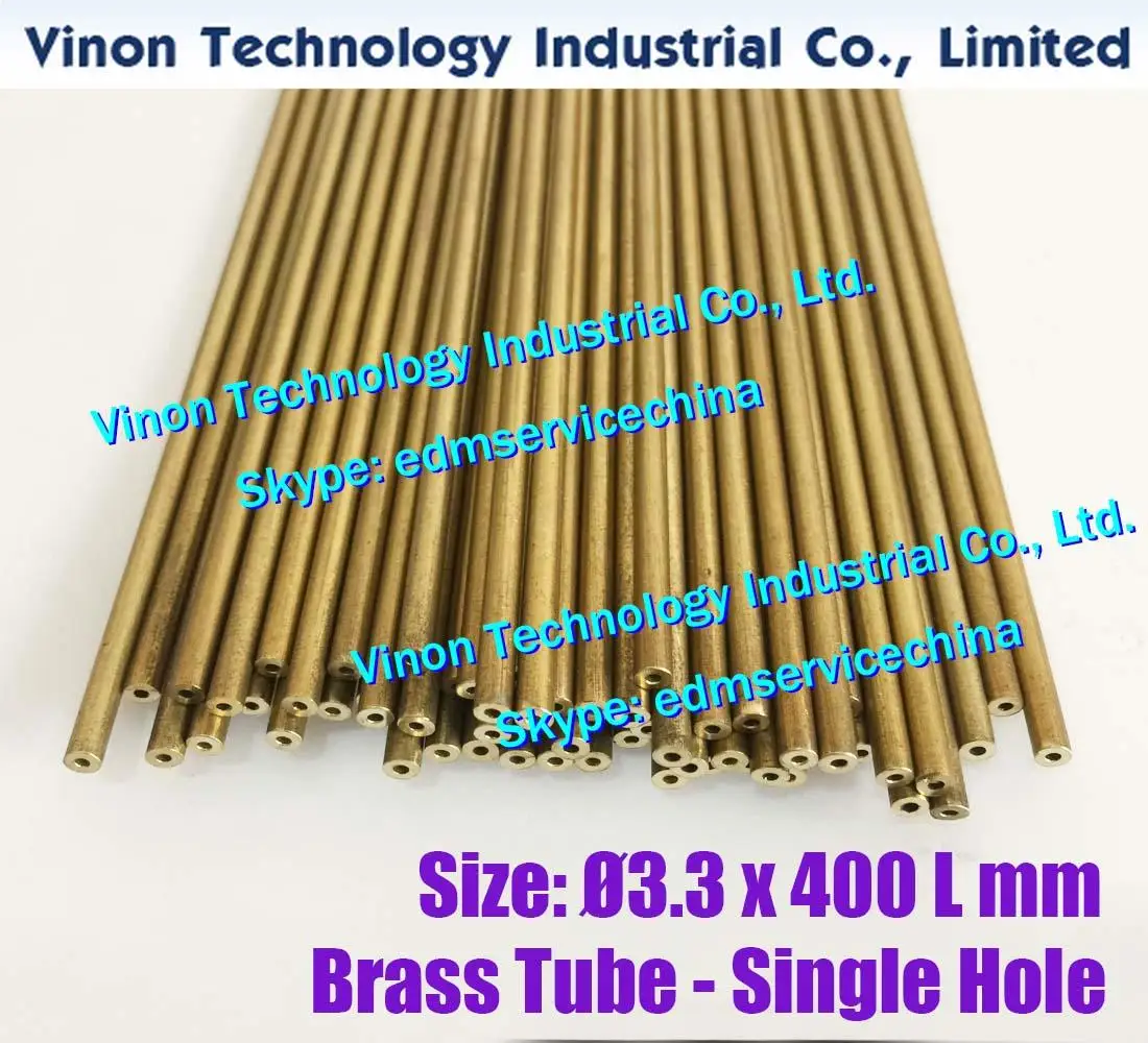 

(30PCS/LOT) Ø3.3x400Lmm Brass Tube Single Hole, Brass EDM Tubing Electrode Tube Diameter 3.3mm Length 400 for Electric Discharge