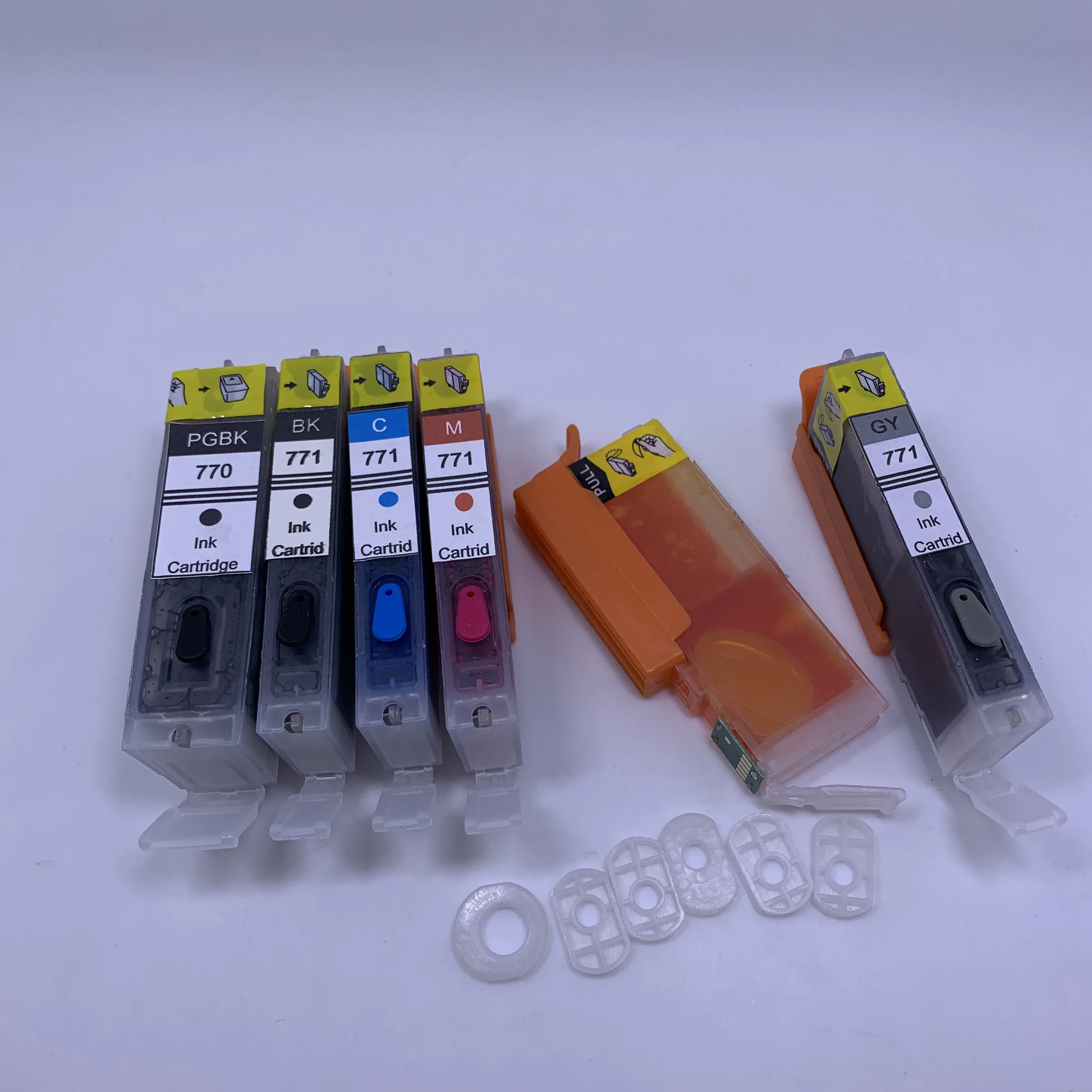 

YOTAT 6Colors Full Refillable Ink Cartridge PGI-770XL CLI-771XL PGI-770 CLI-771 PGI770 CLI771 for Canon PIXMA MG7770 Printer