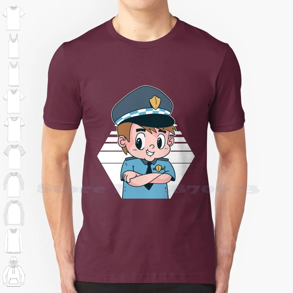 Funny Kid Policeman 100% Cotton T-Shirt Policeman Cop Police Officer Kid Funny Kids Child Law Enforcement Birthday Cute