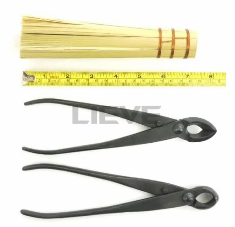 ชุดกล่องเครื่องมือบอนไซ3ชิ้น/เซ็ต-8 "เครื่องตัดเว้าเครื่องตัดแบบลูกบิด8" และแปรงไม้ไผ่ชุดกรรไกรตัดแต่งกิ่งไม้ในสวน