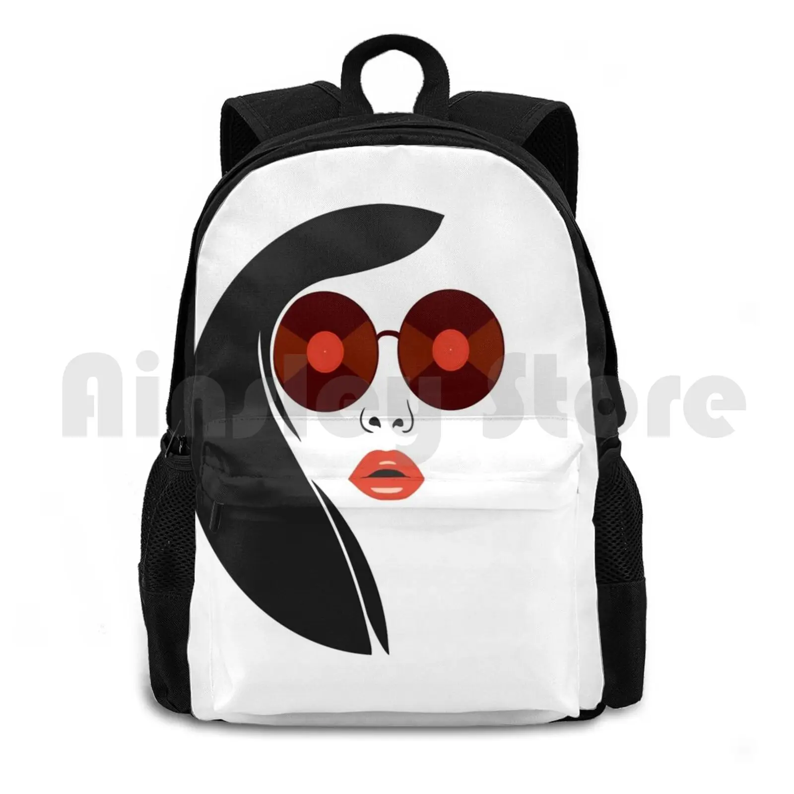 Vinyl Lover Girl Outdoor Hiking Backpack Waterproof Camping Travel Vinyl Records Turntable Record Vinyl Vinyl Girls Music