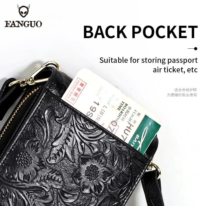 2020 Genuine Leather Crossbody Bag For Women Multifunction Wallet Card Slots Phone Holder Shoulder Bags Ladies Messenger Bag