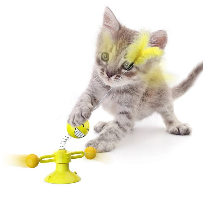 

Pattern Cat Toy Robot Interactive Funny Cute Spring Toy Stick Pet Products Play Structure For Cats Accessories Suction Cup