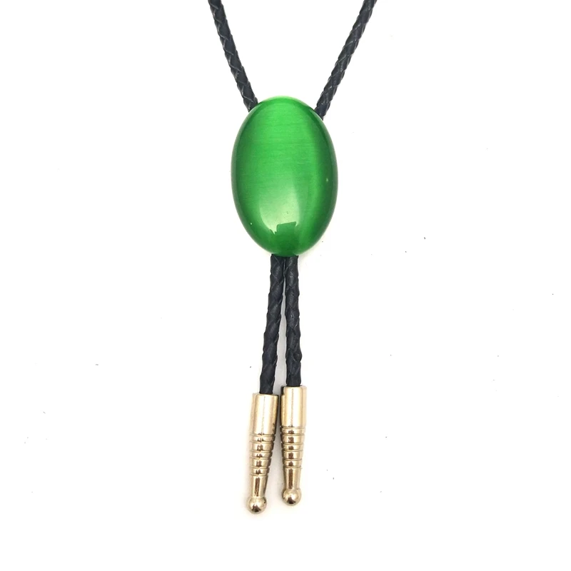 

Handmade Green Stone Bolo Tie for Men Women Necklace Jewelry Wedding Guest Gift Fashion Accessories Western Cowboy Neckties