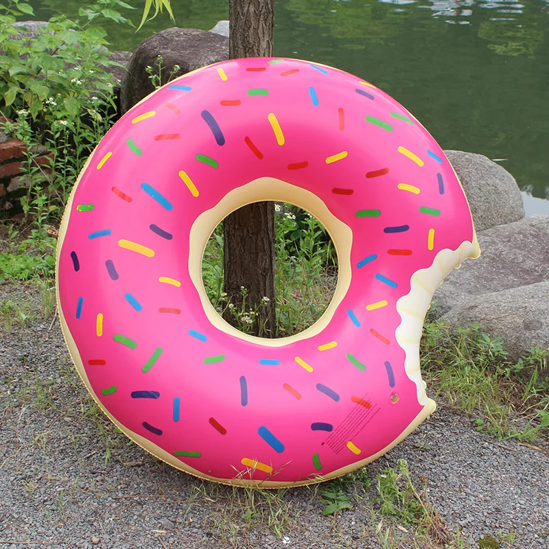 Inflatable Toy Manufacturers Spot Straight Environmental Protection PVC Toys 60cm Inflatable Donuts Swimming Ring Adult Water