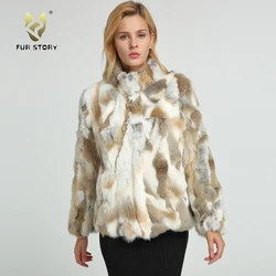 Women's Coats Real Rabbit Fur Coat Winter Real Fur Jacket Color Optional Women Jacket Womens Spring Jackets Fur Story FS151249