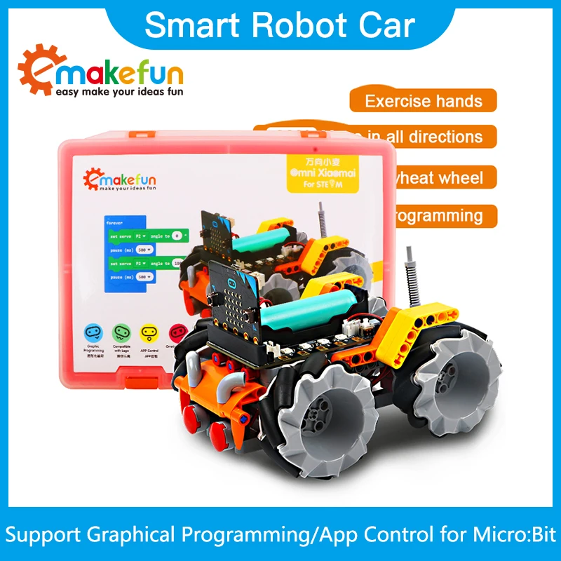 Smart Robot Car Kit  Xiaomai for Micro:bit Robotics Educational kit,Support Makecode Programming,APP and Infrared Remote Control