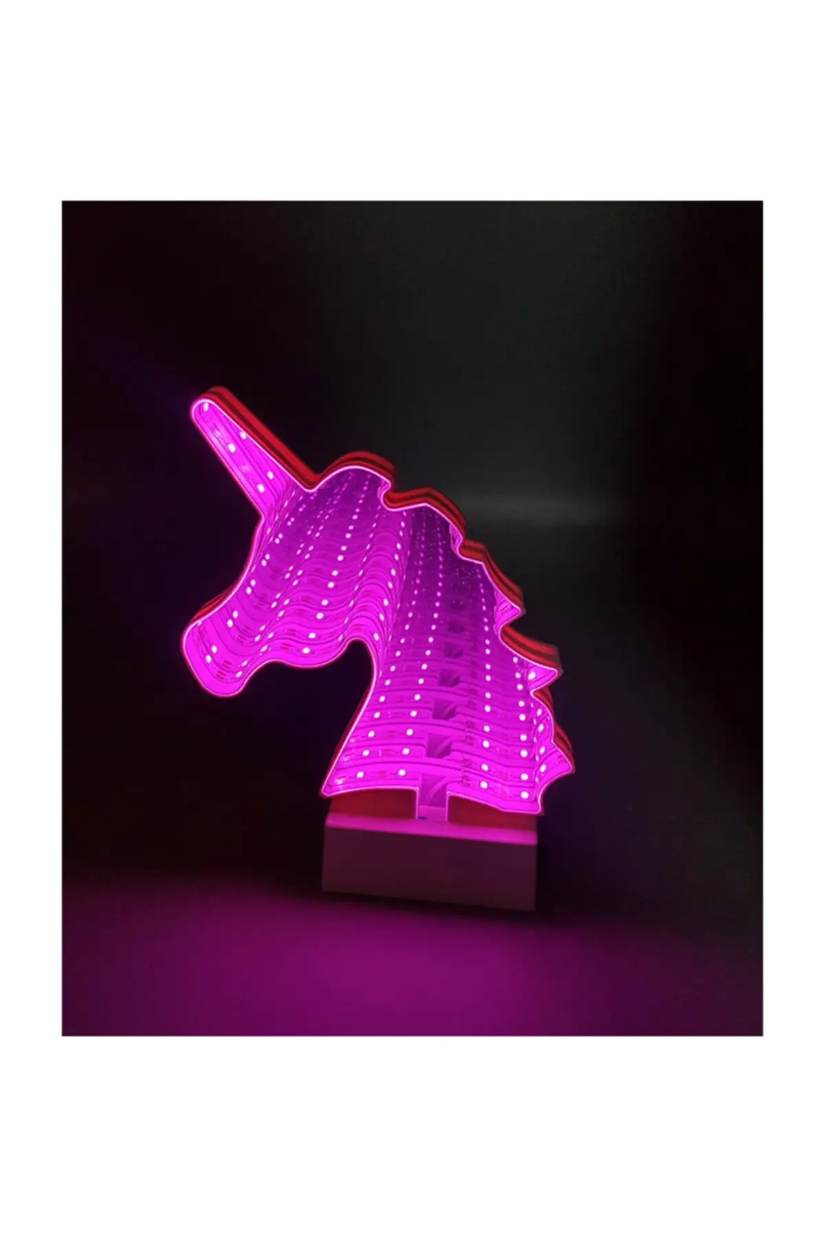 Unicorn Mirrored Desktop Night Light Room Lamp Electric Home Appliance Gift Scarf Home Office Decoration