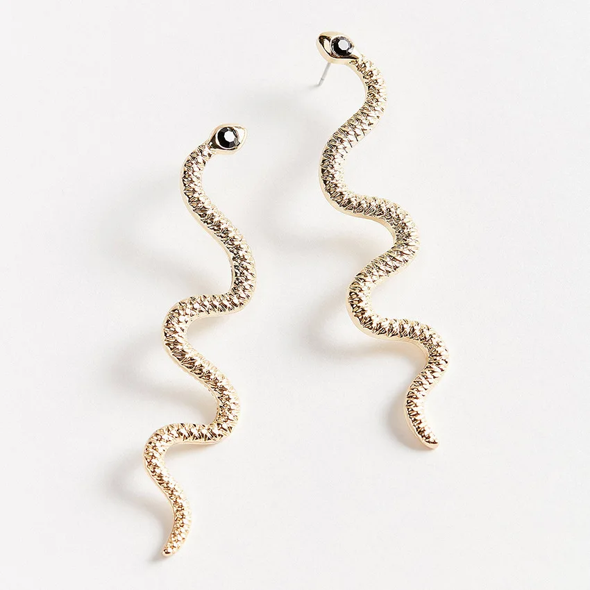 Weird Gold Long Snake Earrings for Women Accessories Vintage Indian Jewelry Dangle Statement Earrings Pendientes Mujer Moda 2023