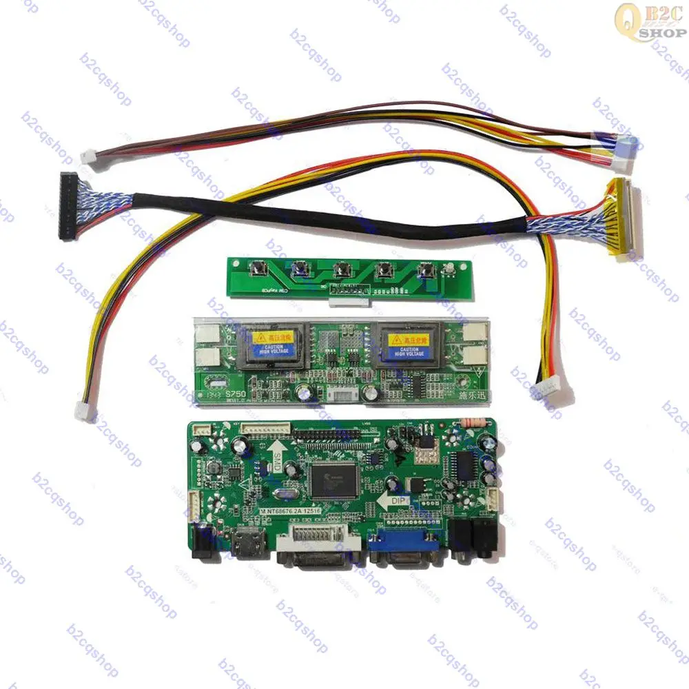 NT68676 LCD Driver controller Board Monitor Kit for MT190AW01 V.2 V2 Panel 1440X900 HDMI-compatible+DVI+VGA+Audio