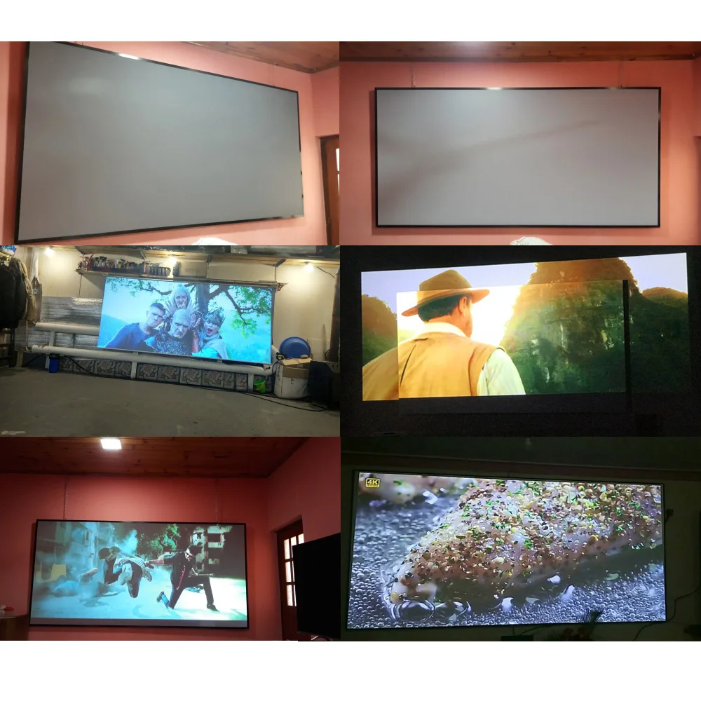 ProGaga High Brightness Projector Screen 16:9 Reflective Fabric Cloth Screen for Espon BenQ XGIMI GA9 Projection