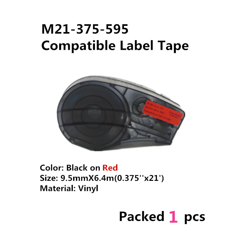 Ersatz Schwarz Weiß & Farbe Vinyl Label Band M21-375-595 M21-500-595 M21-750-595 Kompatibel für Brady BMP21 Plus Labor Drucker