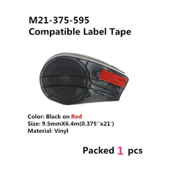 Replacement Black White & Color Vinyl Label Tape M21-375-595 M21-500-595 M21-750-595 Compatible for Brady BMP21 Plus Lab Printer