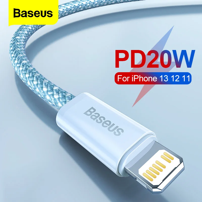 

Baseus PD 20W USB C Cable For iPhone 13 12 11 Pro Xs Max XR X 8 Fast Charging Type C to Lighting Cable For iPad Data Cord Wire