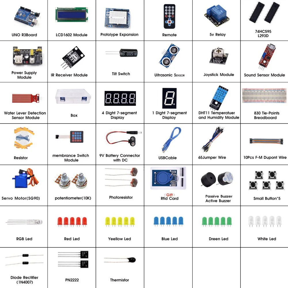 Nowy ulepszony Super Starter zestaw do Arduino R3 CH340 - R3 Breadboard/silnik krokowy/SG90 Servo / 1602 LCD/kabel mostkujący — zdjęcie produktu 6