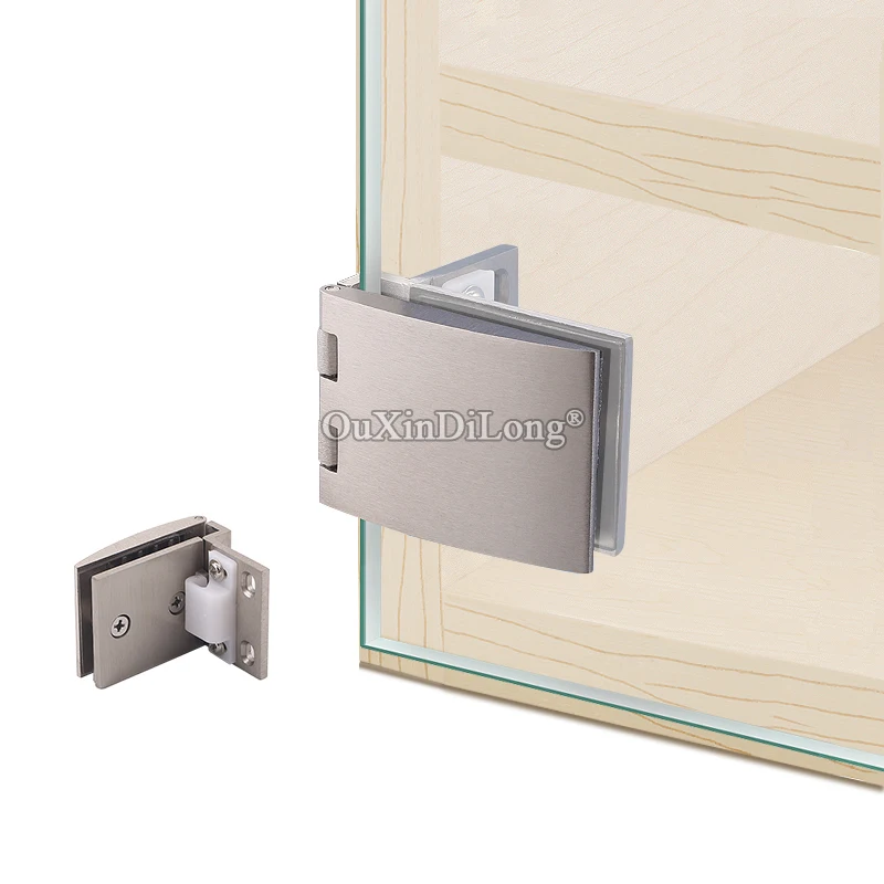 

Brand New 10PCS Zinc Alloy Glass Cabinet Hinges Display Wine Cabinet Door Hinges Brushed Finished