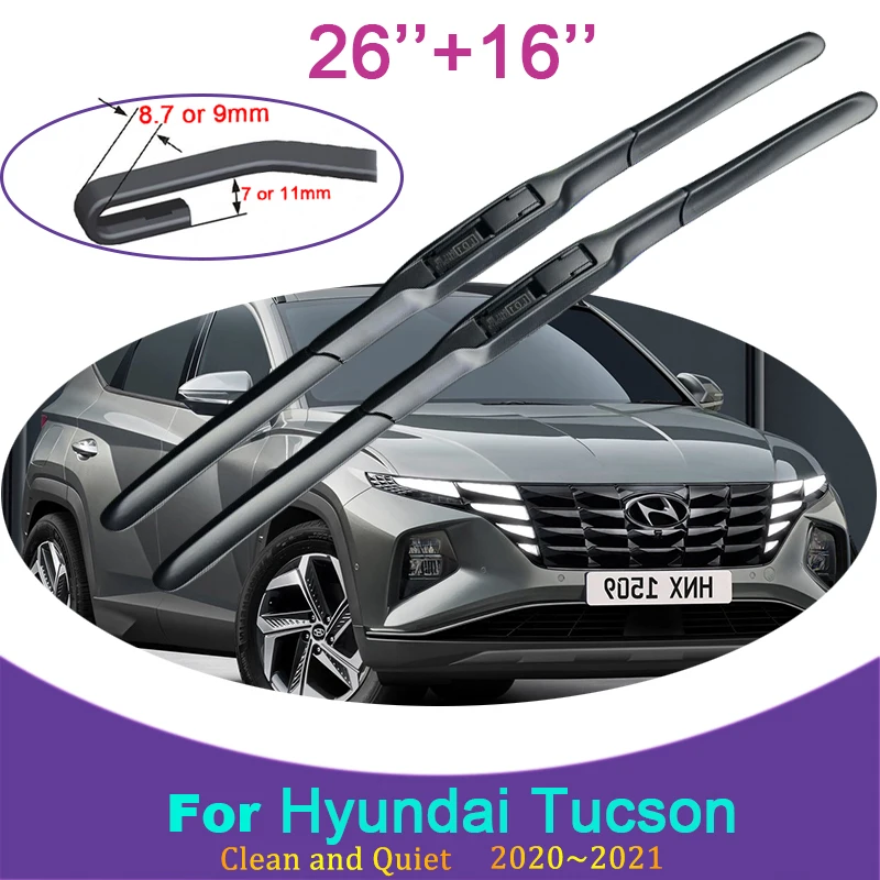 

for Hyundai Tucson Hybrid Phev SE R S X Line XG 2020 2021 Rubber Wiper Snow Scraping Front Windshield Brushes Car Accessories