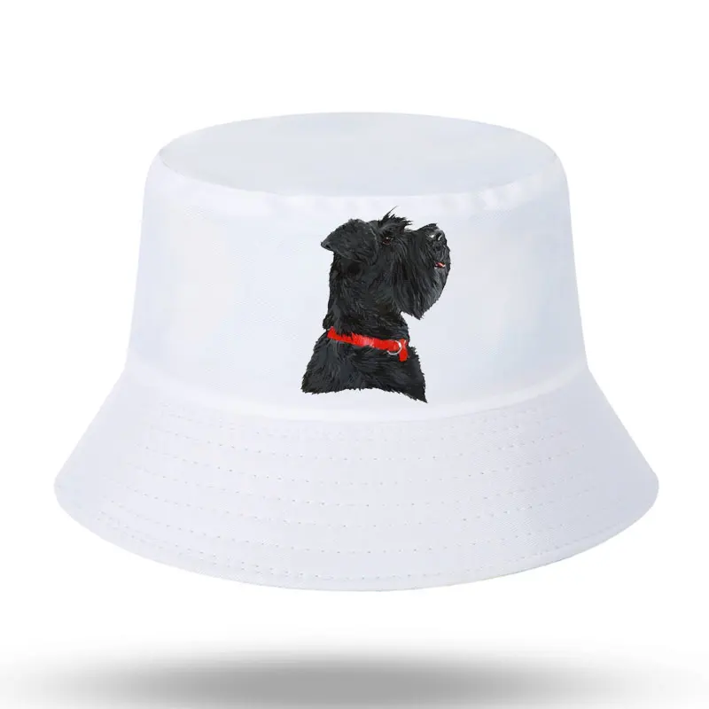 Miniature Black Schnauzer Head Print Men Women Bucket Hat Outdoor Panama Fishing Cap Fisherman Hat Fishing Hat