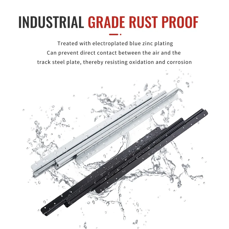 WASHINGST Bottom Fix Drawer Runners Heavy Stair Runners Rails Full Ball Bearing Runners Stair Runner Rail Bottom Mount