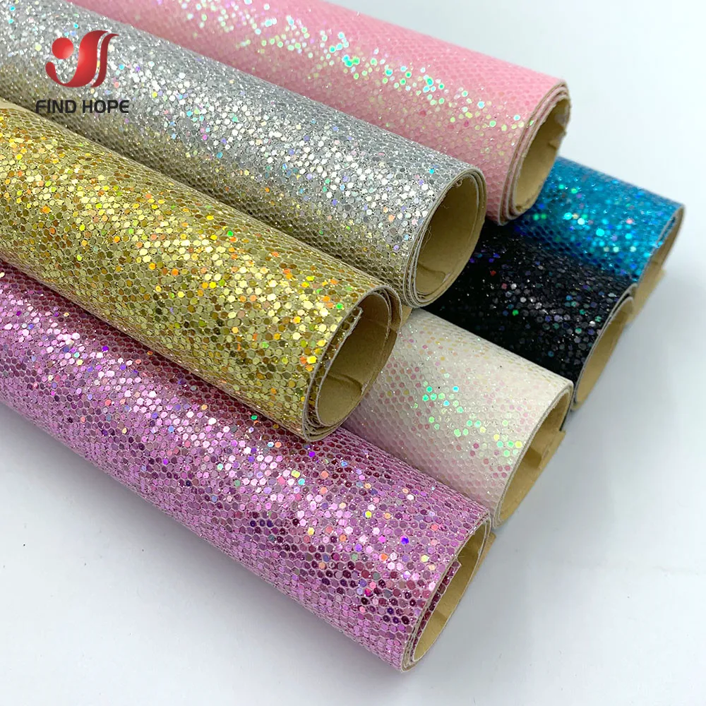 Self Adhesive Diamond Glitter PU Faux Leather Vinyl Sparkle Fabric Material Craft Bows Decor Handmade