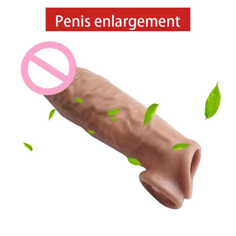 18 Adult Sex Toys For Man Silicone Enlargement Penis Sleeve Extender Realistic Reusable Sleeves Delay Ejaculation Intimate Goods