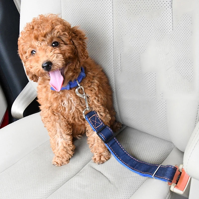 Camouflage Denim Pet Dog Car Safety Seat Belt Restraint Lead Travel Leash Adjustable Puppy Car Rope Pet Accessories Dog Supplies