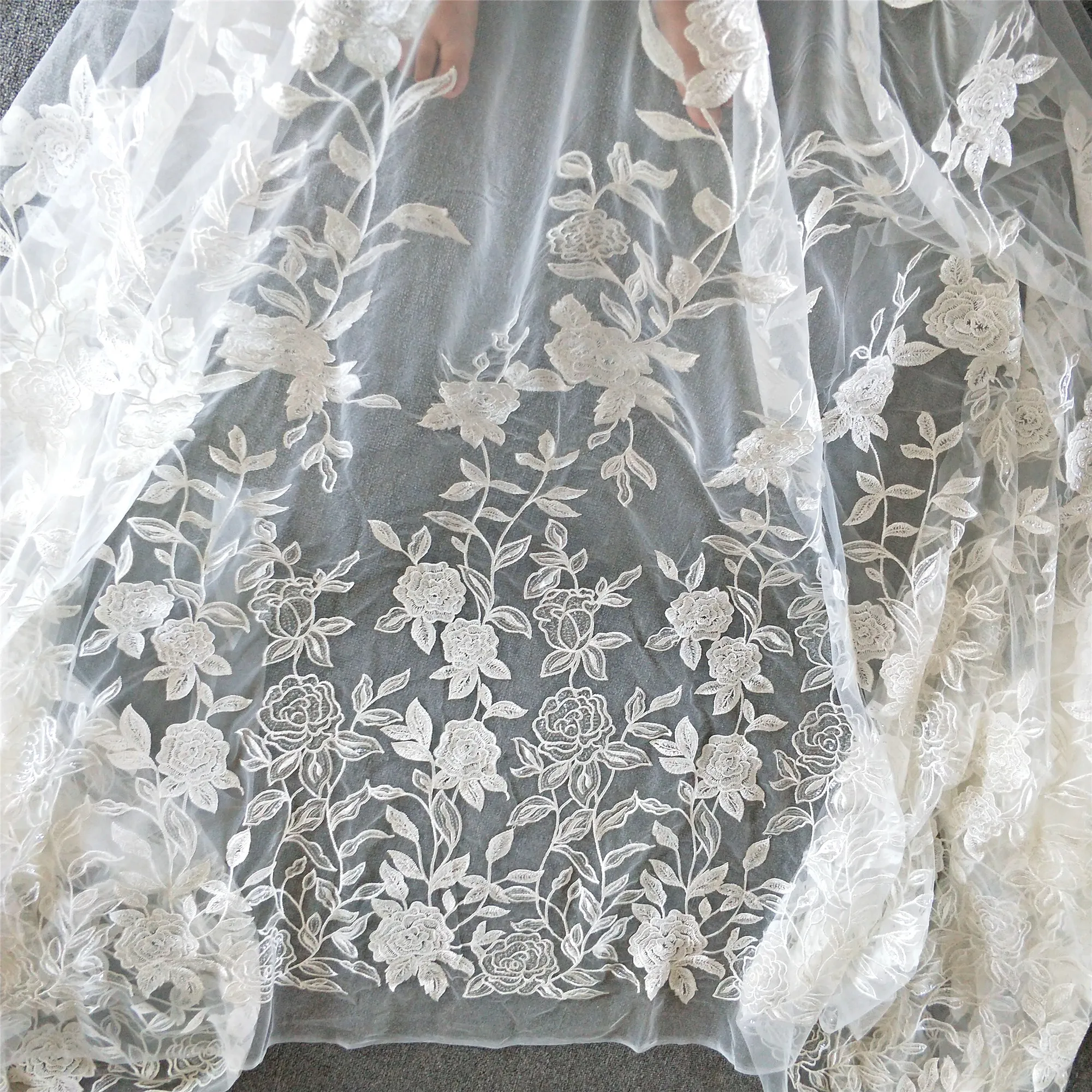 

New flower sequins embroidery special fabric for dress