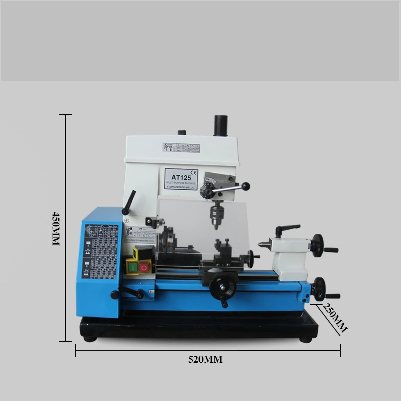 AT125 multifunctional lathe one machine high precision lathe home lathe micro drilling and milling machine