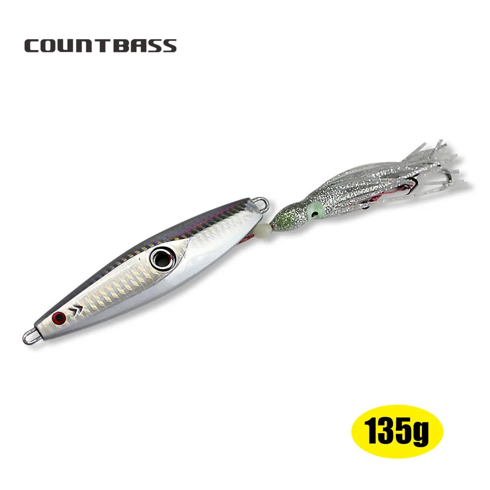 

1PC, 135g 4.8oz Countbass Inchiku Jig With Octopus Assist Hook, Salty Rubber Jigs, Snapper Fishing Lures