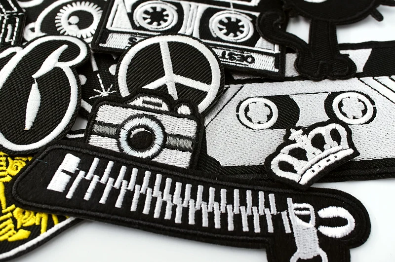CAT Peace Embroidered Applique Patches Fabric Garment Apparel Clothing Accessories Embroidery Badges Star