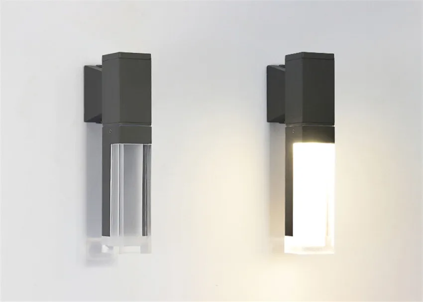 LED في الهواء الطلق أضواء الجدار مقاوم للماء الألومنيوم الجدار مصباح كريستال داخلي الجدار تزيين الإضاءة حديقة الشرفة تركيب المصابيح
