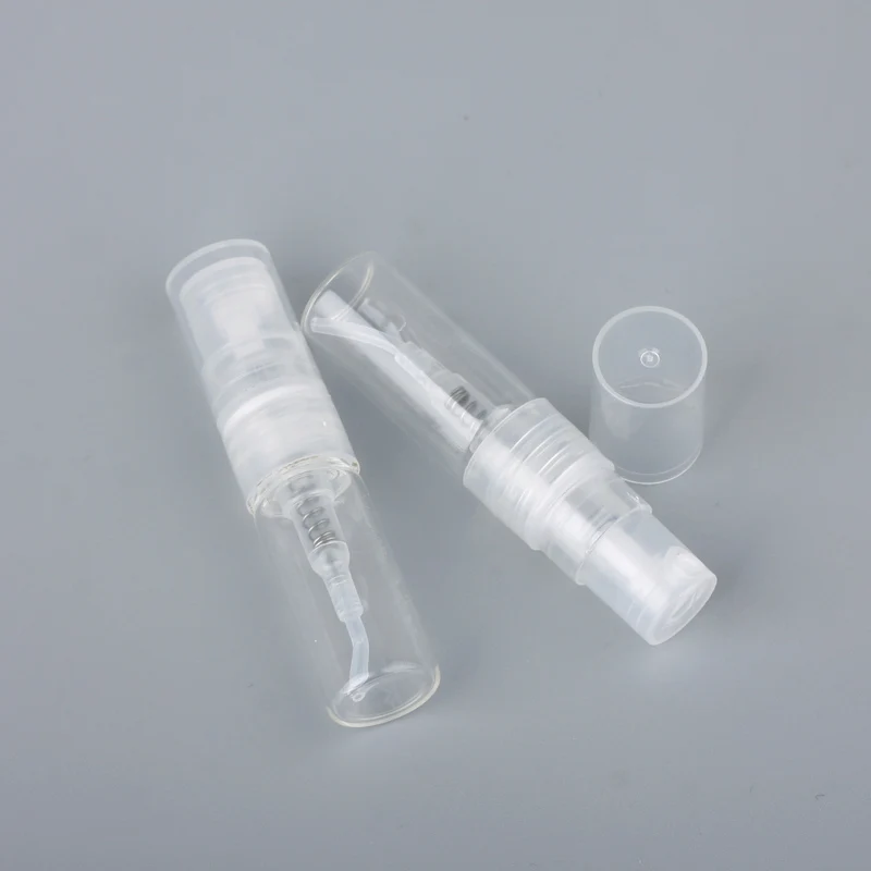 100 pièces/lot 1ml 2ml mini bouteille de parfum en verre vaporisateur rechargeable bouteilles vides conteneurs cosmétiques atomiseur de parfum