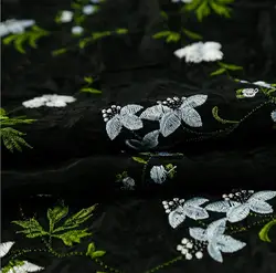 New pattern 50D plant embroidered fabric, skirt casual wear decorative fabric