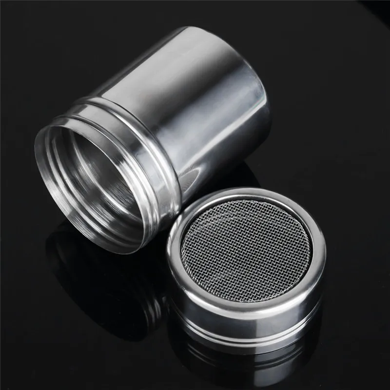 1Pc Stainless Steel Flour Salt Sifter Icing Sugar Dredger Chocolate Powder Shaker Spice Pepper Shakers Kitchen Cooking Tools