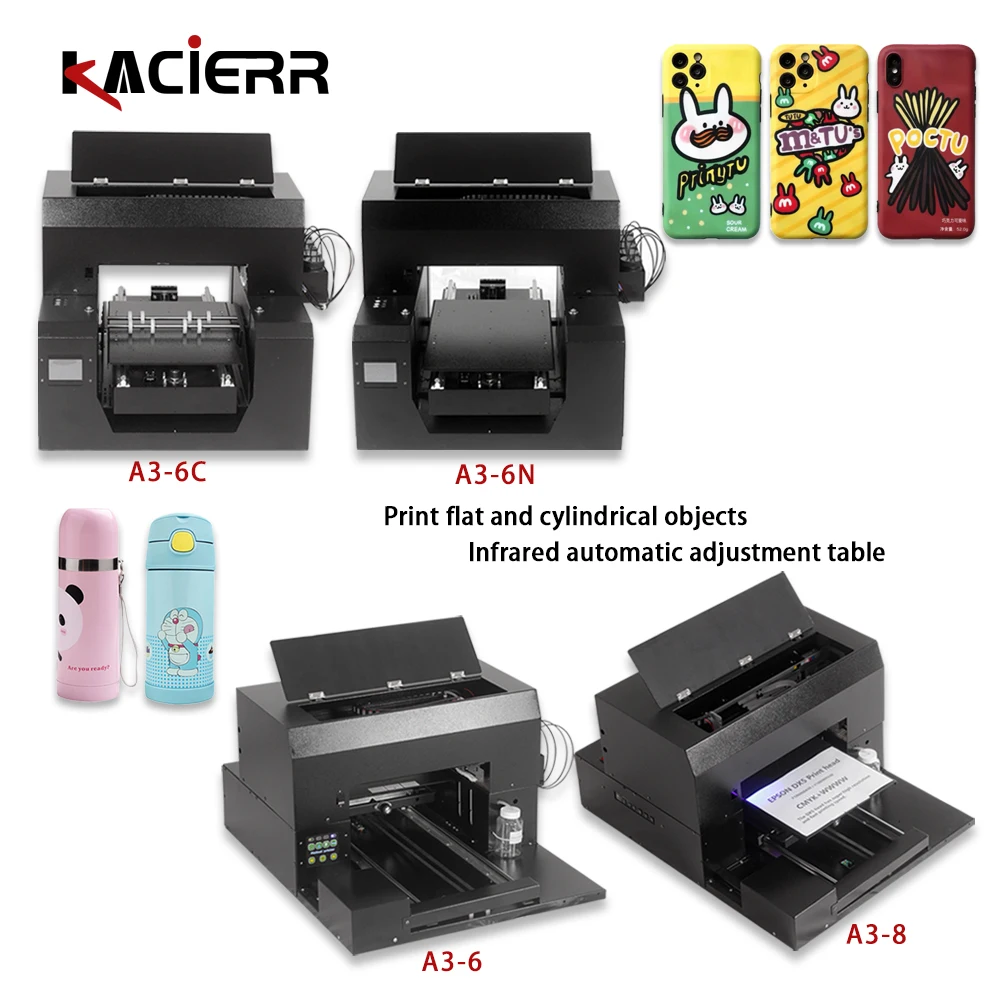 A3 UV digital high-definition printer adopts Epson L1800 print head UV LED cooling system for T-shirt and 3D relief printing