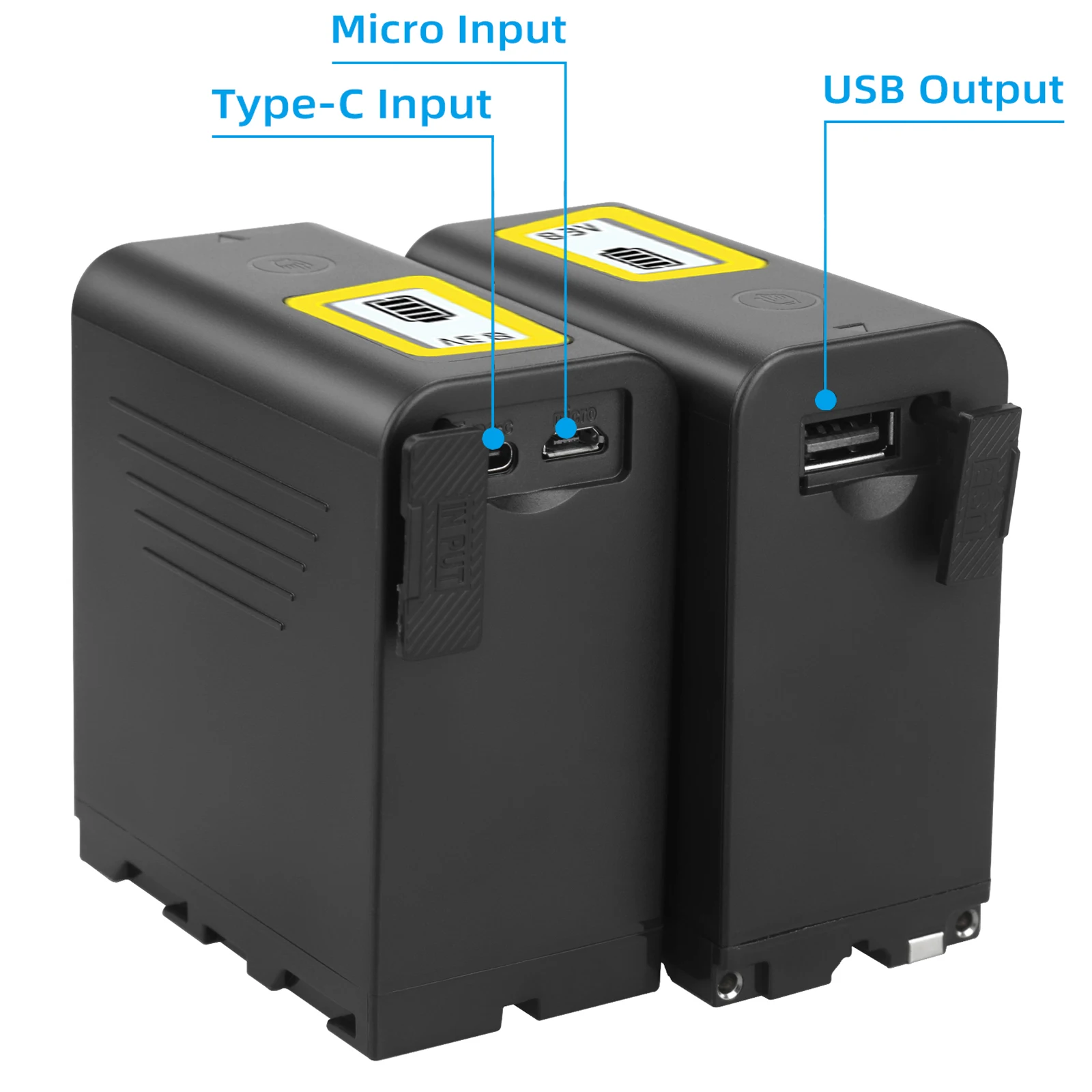 NP-F970 NP F970 NP-960 Battery with LCD and USB Output NP-F960 Batteries for Sony DCR-VX2100 DSR-PD150 DSR-PD170 LED Video Light