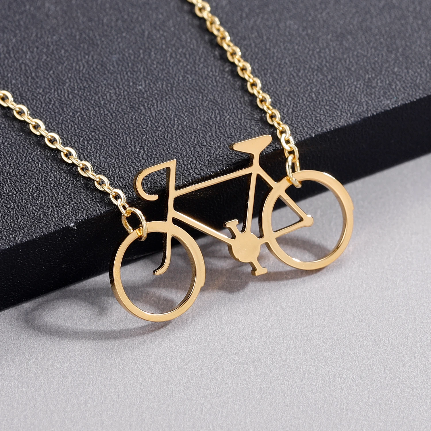 Gold Bicycle Necklace Bike Dainty Necklace Bicycle Bike Jewelry Simple Everyday Necklace Gift Idea Women Jewelry Gifts for Her