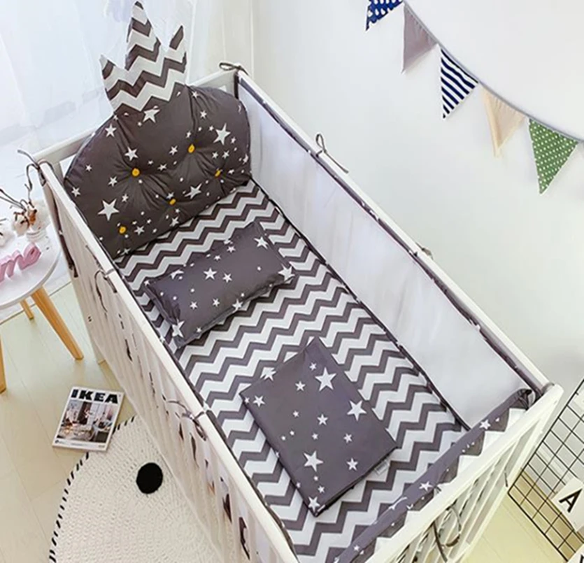 

Summer Baby Bedding Set Bumpers Cotton Breathable Mesh Crib Bumper Newborn Duvet Cover Bed Flat Sheet Pillowcase Kids Room Decor