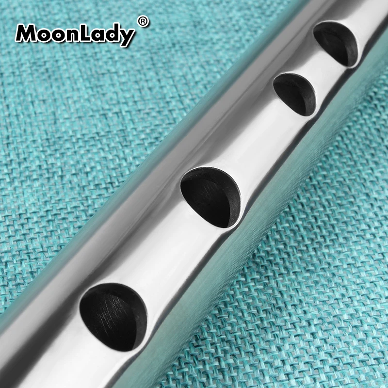 G key Flute Quena Musical Instrument Homemade Titanium Steel Flute Quena Woodwind Instrument Metal Vertical Flute with Bag