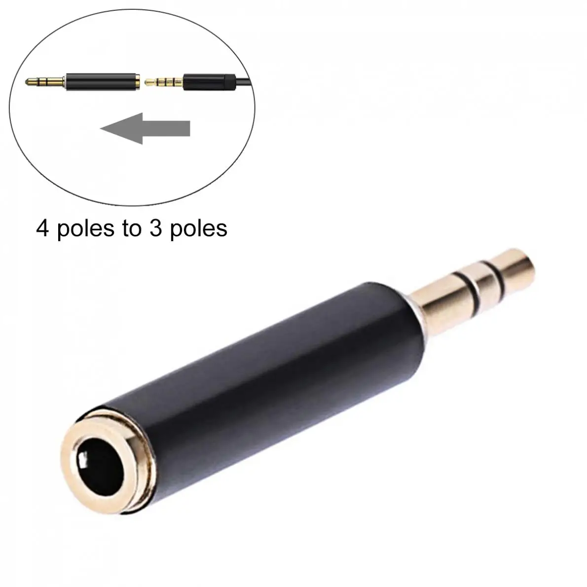 Gold Plated 3.5mm Audio Adapter Converter TRS Male to Female TRRS Stereo 3 Pole to 4 Pole Adapter Audio Connector for Microphone