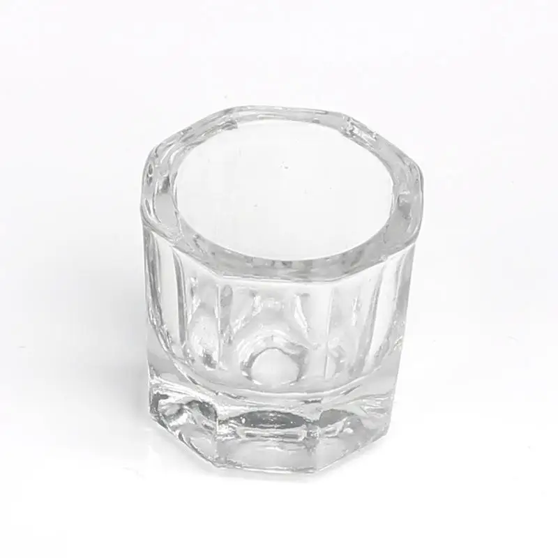 1pcs Mini Crystal Glass Dish Octagon Bowl Cup Nail Crystal Art Equipment Tool Cup Liquid Power For Mixing Acrylic Nail Art O9K6