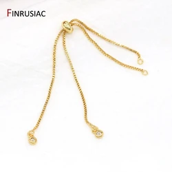 5 Types DIY Jewelry Making Accessories Slide Beads Adjustable Length Chain for DIY Bracelet, 14K Gold-Plated Bracelets Chain