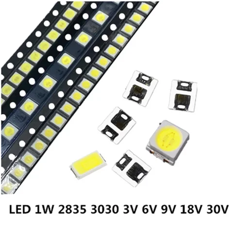 100PCS SMD LED 2835 3030 5730 Chips 0.5W 1W 3V 6V 9V 18V 36V 140LM Beads Light White Warm Surface Mount PCB Emitting Diode Lamp