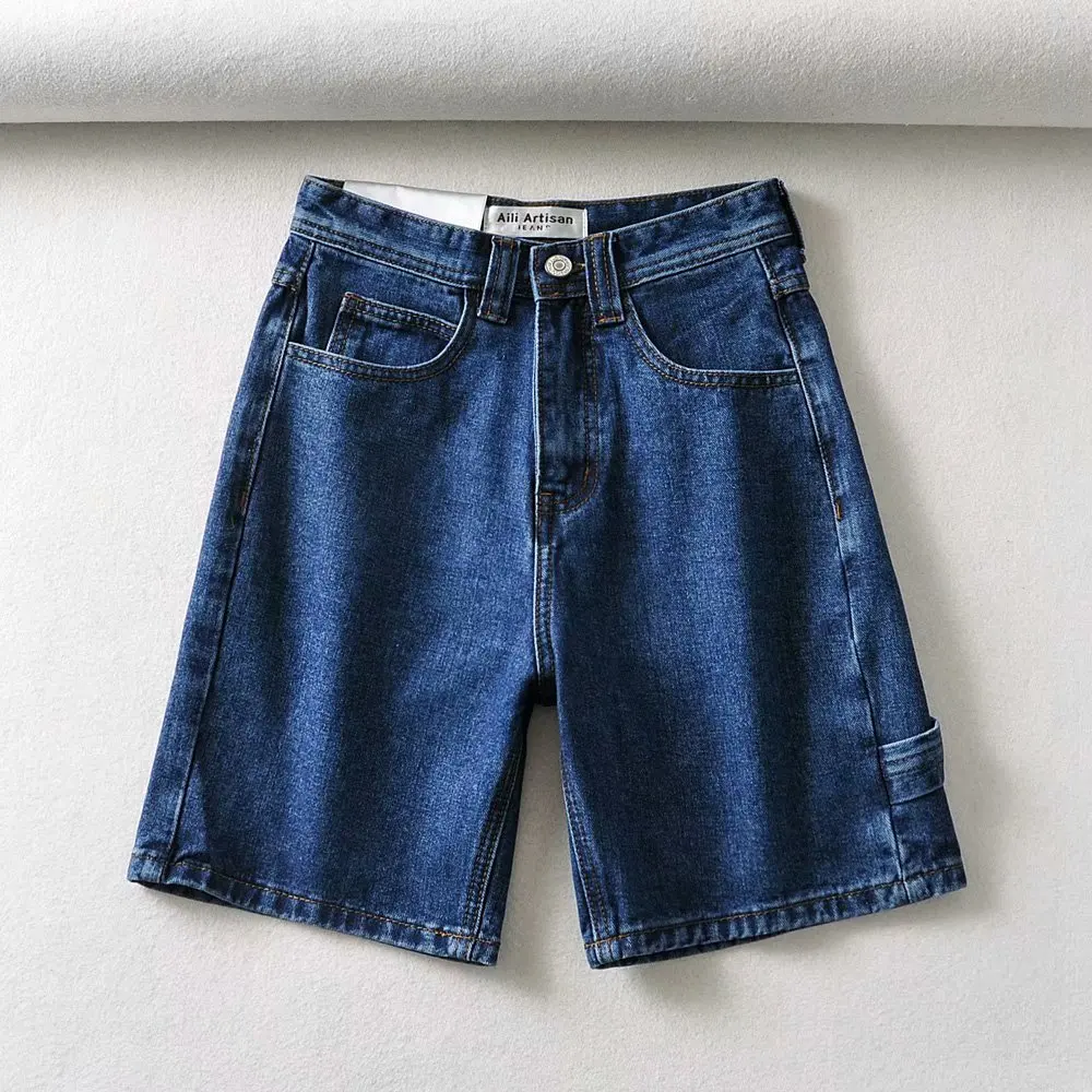 Pantalones cortos de mezclilla para mujer, shorts de verano, Vintage, negros, azules, coreanos, talla grande