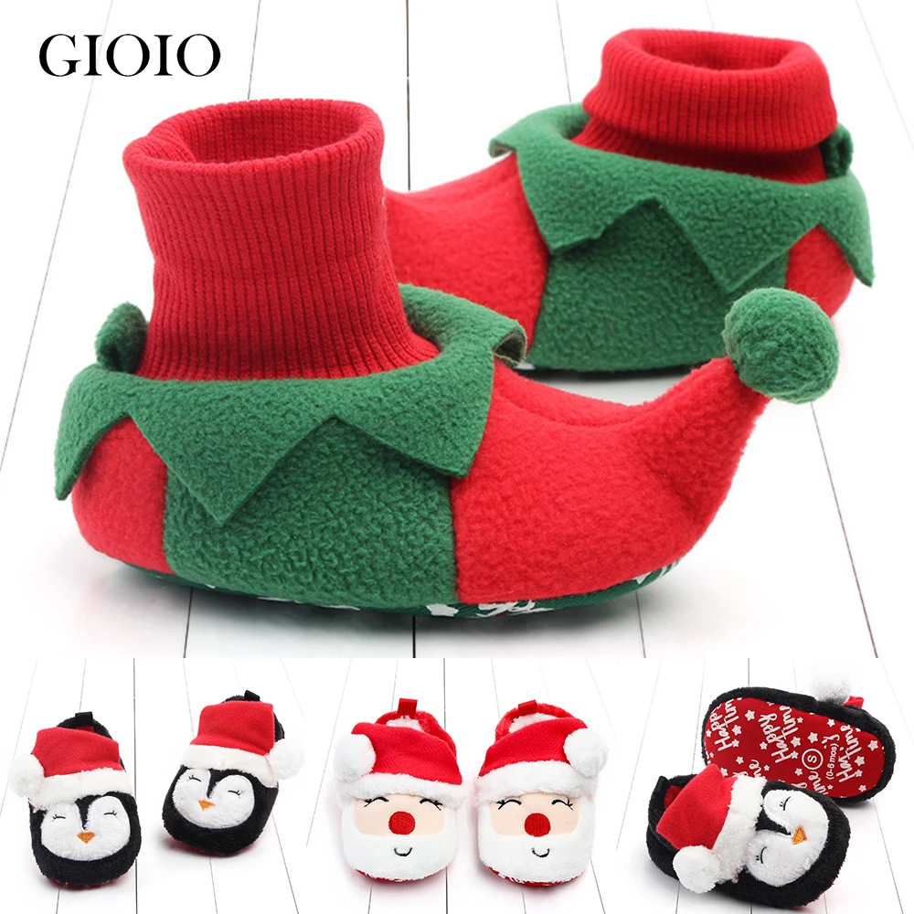 New born Baby Toddler First Walkers scarpe da passeggio inverno scarpe calde natale Xmas Cosplay Shoes pour beebes Navidad capodanno