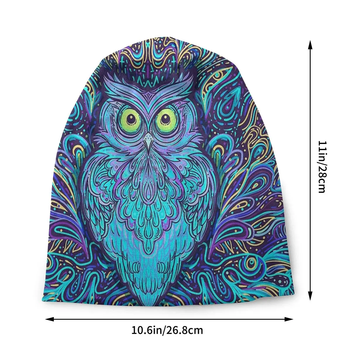 Mystical Night Owl Mandala Bonnet Hats Autumn Winter Skullies Beanies Boho Hat for Men Women Knitting Hats Warm Unisex Caps