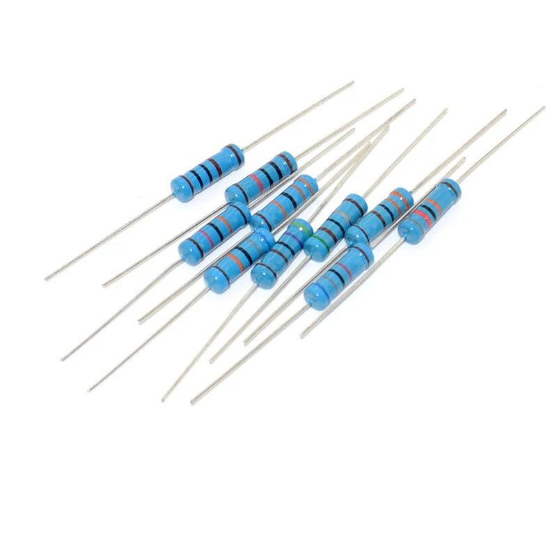 Metal o resistor do filme, resistência do anel da Cinco-cor, 2W, 4R7, 47R, 47R, 4K7, 47K, 470K, 4,7, 47, 470 ohms, precisão de R K, 1%, 0.1R-10M, 20 PCes