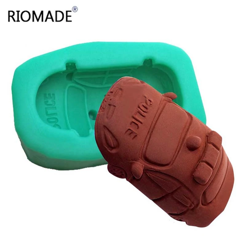 3D Police Car Style Silicone Soap Molds Car Cake Decorating Tools Moulding Sculpture Resin Handmade Mould S0008XC