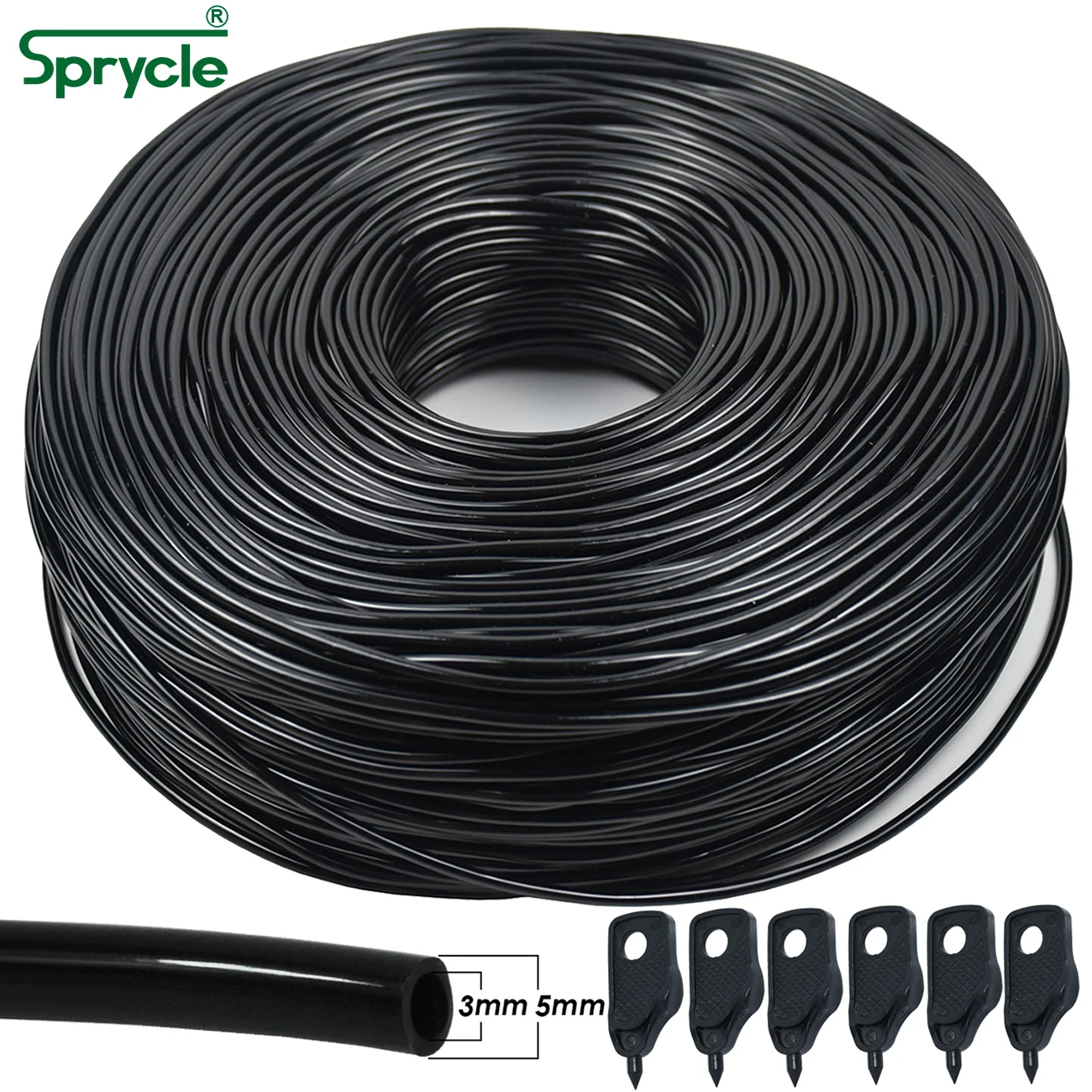 Sprcycle 5-140M 3/5mm wąż PVC z mikrootworami System nawadniania w/ Puncher 1/8 \'\'rury ogrodowe rury strzałka Dripper rośliny szklarnia